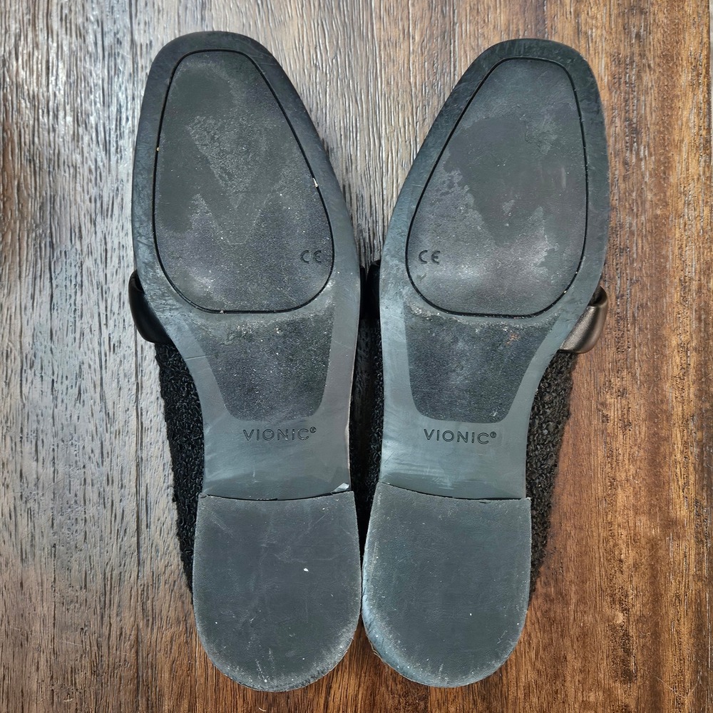 Vionic Mylene Loafer Womens 11 Black Boucle Fabric Orthotic Flats Career Texture - Picture 7 of 10